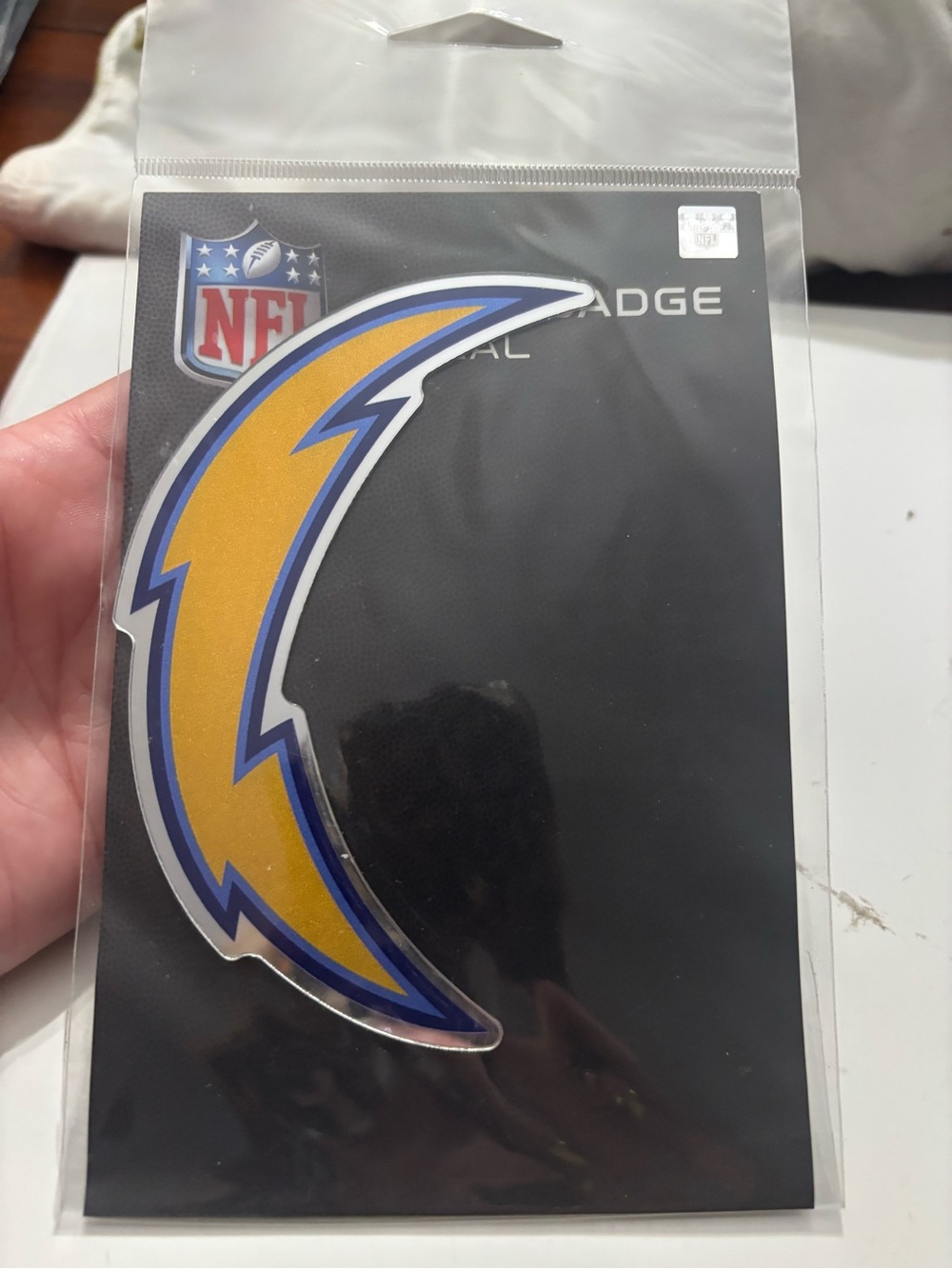 Wincraft Chargers Lightning Bolt Decal in Gold and Blue